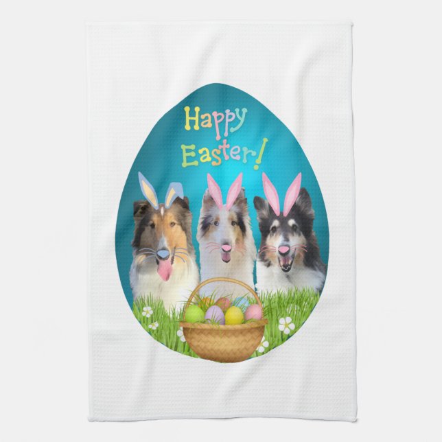 Tre Collie Bunny Kökshandduk (Vertikal)