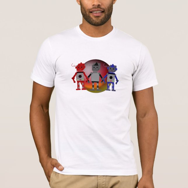 Tre coola robotar t-shirt (Framsida)