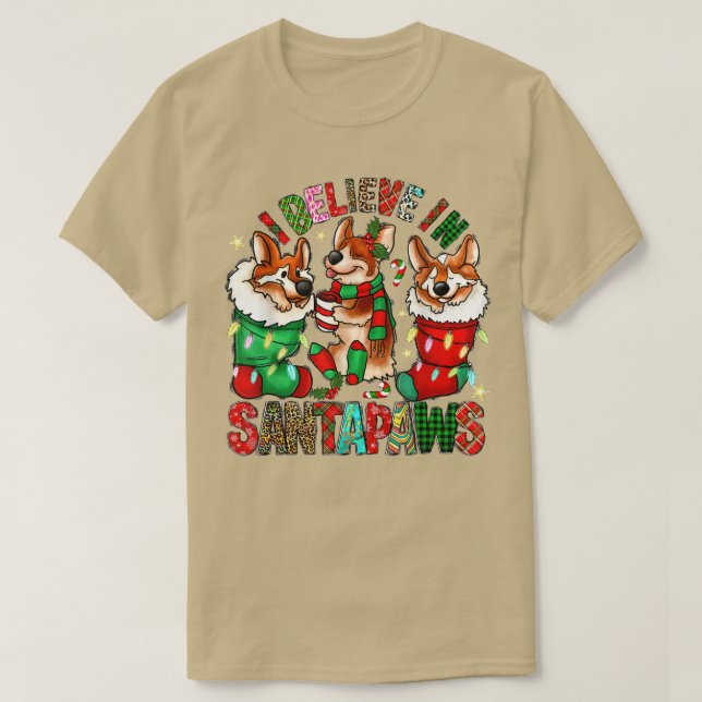 Tre Corgi i Sock-jultomten X-mas T Shirt (Design framsida)