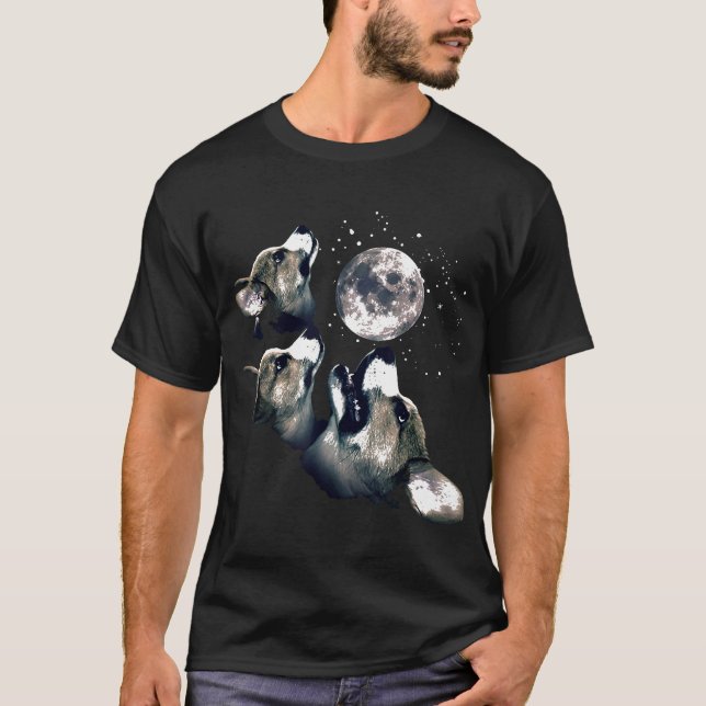 Tre Corgi Mån Varg Parodi T Shirt (Framsida)