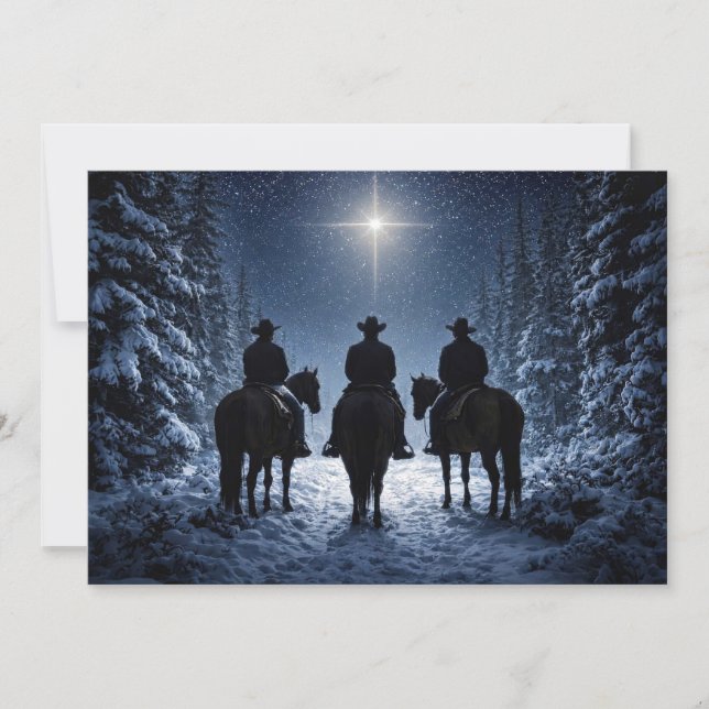 Tre cowboys guidade av North Star jul (Framsida)