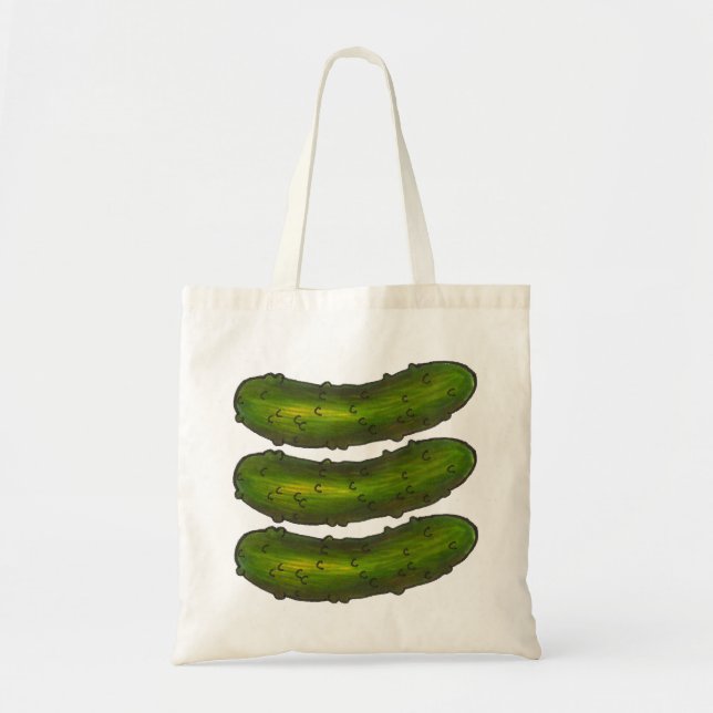 Tre Crunchy Grönt Dill Pickles Kosher Pickle Tygkasse (Framsidan)