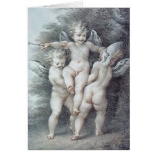 Tre Cupids Hälsningskort