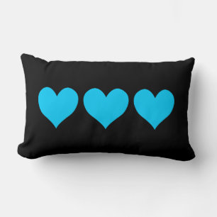 Tre Cute Aqua Blue Hjärter Lumbarkudde