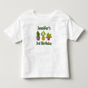 Tre Cute Cactus in Flower Pots Roligt Birthday T Shirt