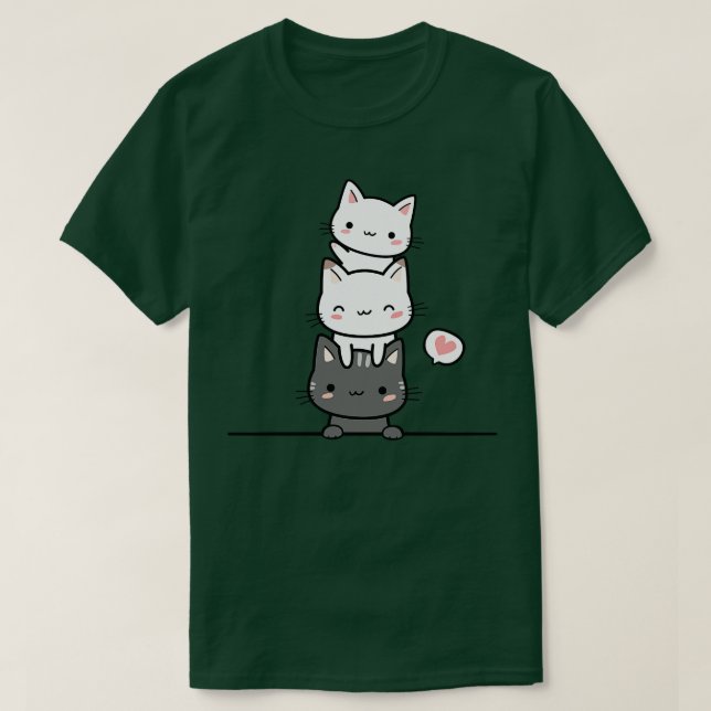 Tre Cute Cats T Shirt (Design framsida)