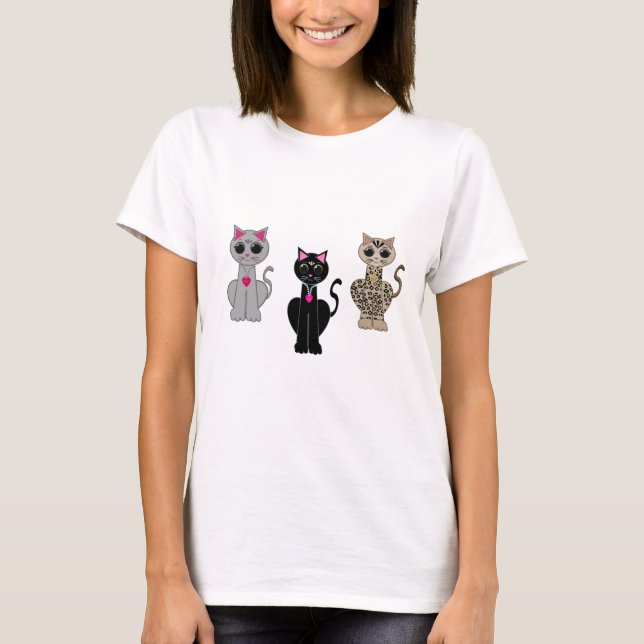 Tre Cute Cats T Shirt (Framsida)