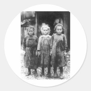 Tre Cute Little Girls Vintage South Carolina Runt Klistermärke