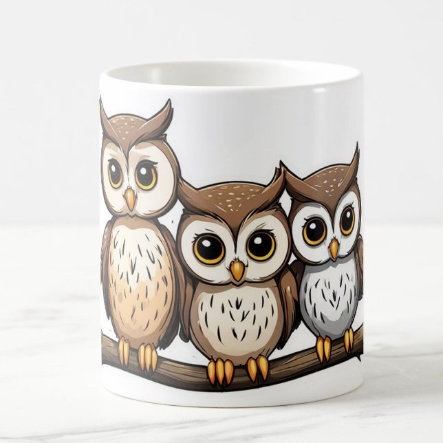 Tre Cute Little Uggla Kaffemugg (Skapare uppladdad)