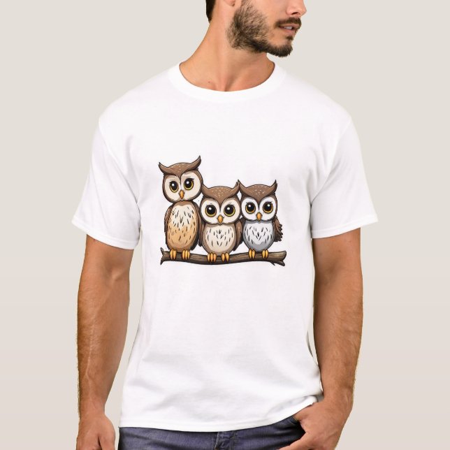 Tre Cute Little Uggla T Shirt (Framsida)