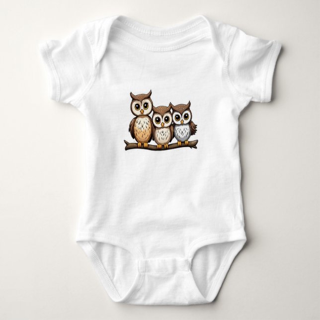 Tre Cute Little Uggla T Shirt (Framsida)