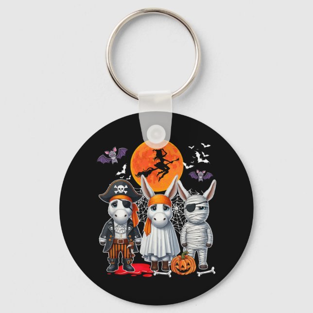 Tre Cute Mules Cosplay Pirat Boo Mummy Hallowee Nyckelring (Framsida)