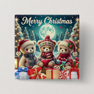 Tre Cute Nalle God jul Knapp