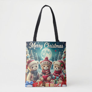 Tre Cute Nalle God jul Tygkasse