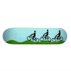 Tre cyklister old school skateboard bräda 18 cm