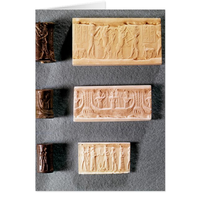 Tre cylinderampuller sälar med avtryck. hälsningskort (Framsidan)