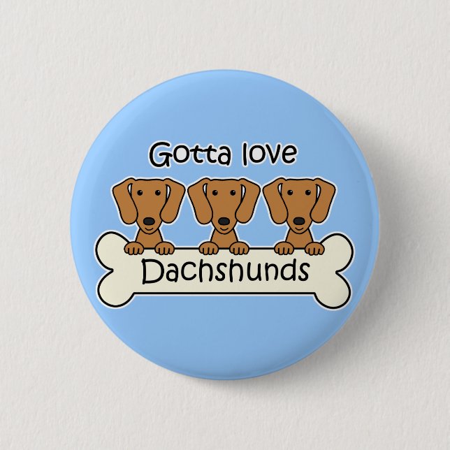 Tre Dachshunds Knapp (Framsida)