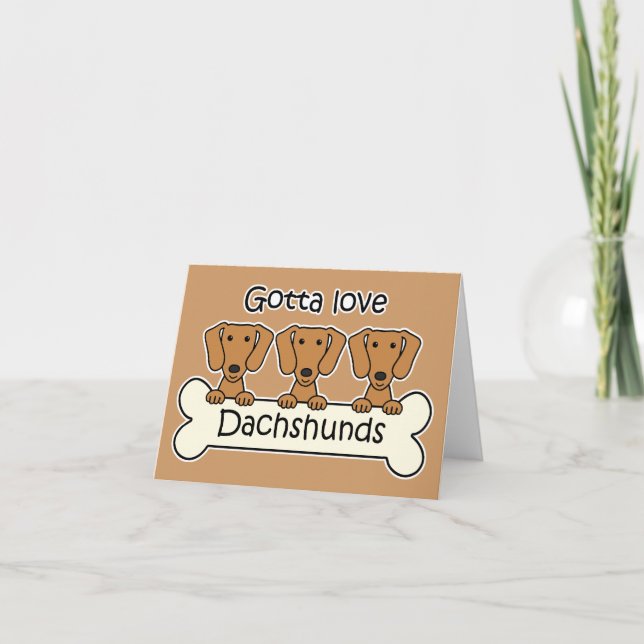 Tre Dachshunds Kort (Framsida)