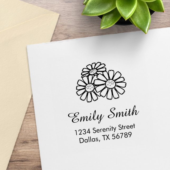 Tre Daisy Adress Stämpel (Skapare uppladdad)