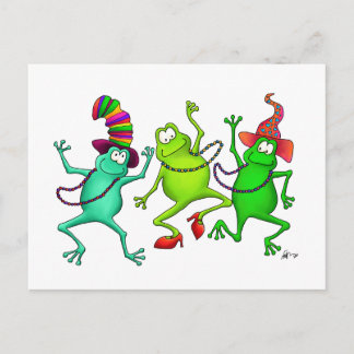 Tre Dancing Frogs Vykort