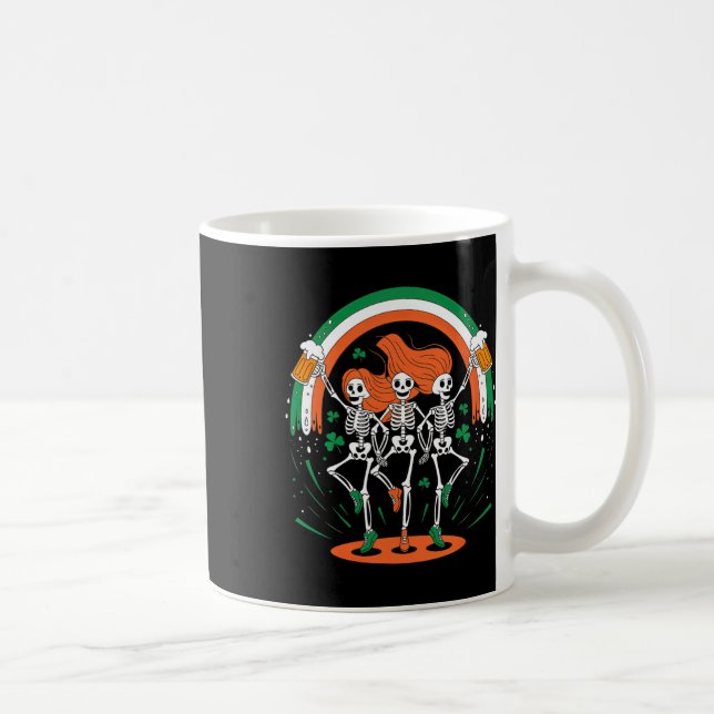 Tre Dancing Skeletons - Lycklig Saint patrick Da Kaffemugg (Höger)