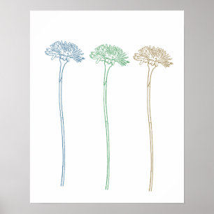 Tre Dandelions Poster