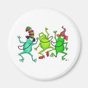 Tre dansa grodor magnet
