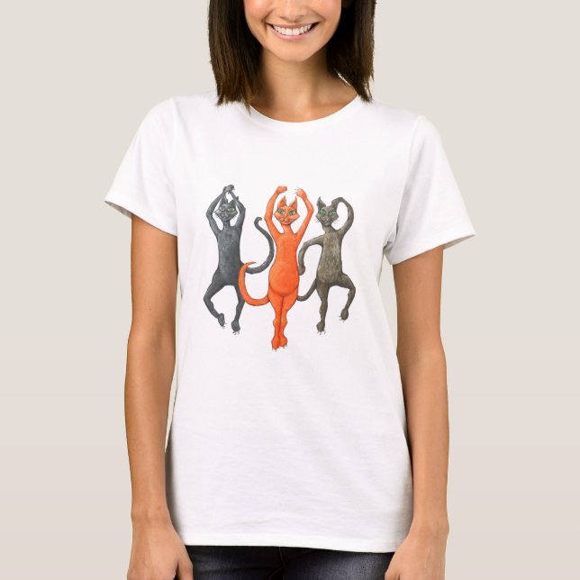Tre dansa katter t shirt (Framsida)