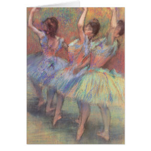 Tre dansare av Edgar Degas, Vintage balettkonst Hälsningskort