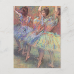 Tre dansare av Edgar Degas, Vintage balettkonst Vykort