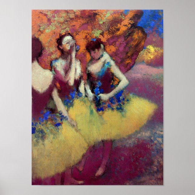 Tre dansare i Gult Skirts per Degas Poster (Framsidan)