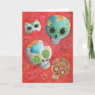 Tre Day of the dead-Döskallar Kort