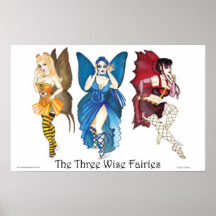 Tre den kloka affischen för älvor 11x17 poster