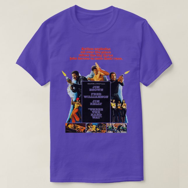 Tre den tuffa vägen Blaxploitation 1974 T Shirt (Design framsida)