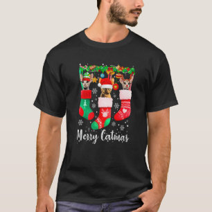 Tre Devon Rex Cat i Sock Cat Merry Catmas T Shirt