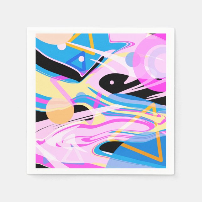 Tre dimensionsmålning för geometrisk Abstrakt Pappersservett (Framsidan)