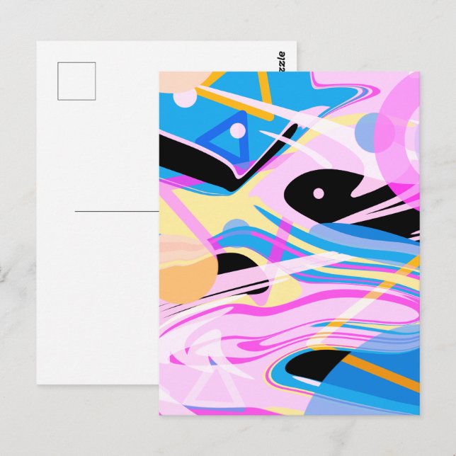 Tre dimensionsmålning för geometrisk Abstrakt Vykort (Fram/baksida)