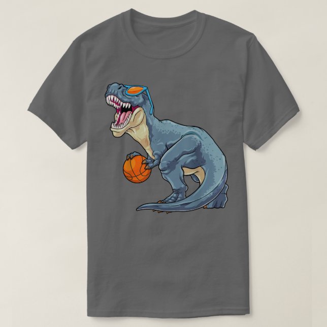 Tre Dinosaur Basketball Cute Sport Småbarn Player T Shirt (Design framsida)