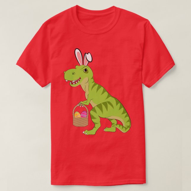 TRe Dinosaur Påskhare Boys, Girls och Vuxnor T Shirt (Design framsida)