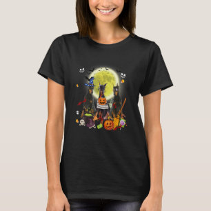 Tre Doberman Pinscher Hundar Witch Scary Mummy Hal T Shirt