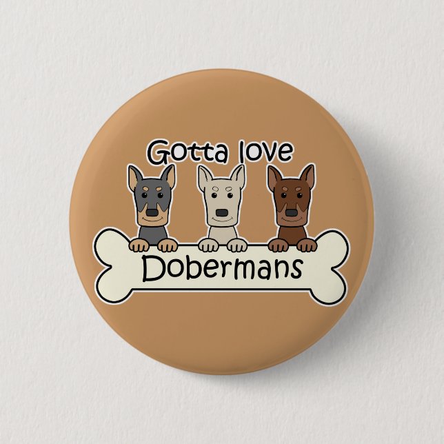 Tre Dobermans Knapp (Framsida)