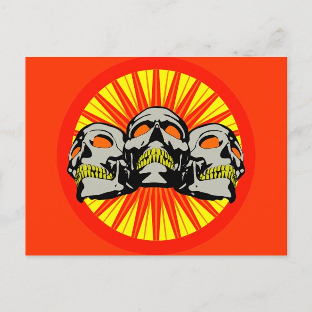 Tre Döskallar Vykort (Framsida)