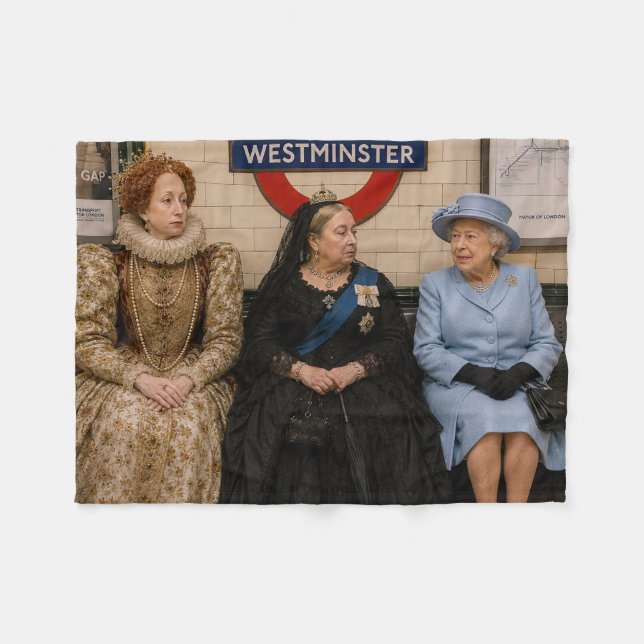 Tre drottningar på Londons Underground Fleecefilt (Framsidan (Horisontell))
