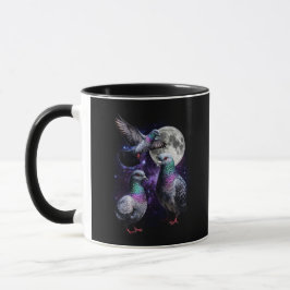 Tre Duvor Mån Kosmisk Retro Grafik Mugg
