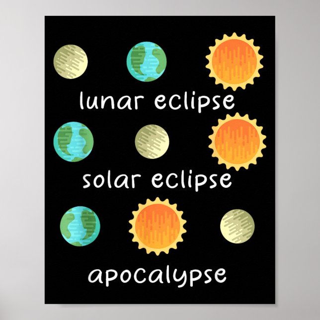 Tre Eclipse Lär Vetenskap Lärare Rymd Poster (Framsidan)