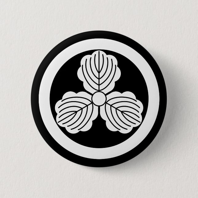 Tre ekar-löv(1) i cirkel knapp (Framsida)