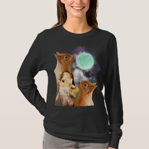 Tre ekorrar Måne T Shirt