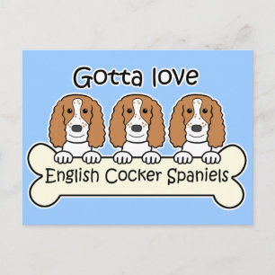 Tre engelska Cocker Spanska Vykort