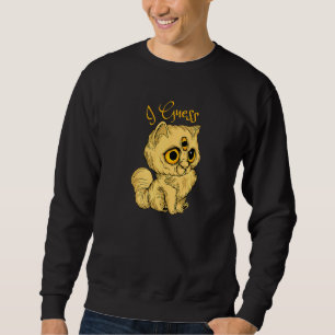 Tre Eyed Cat jag antar Meh Halloween Costume Sarca Lång Ärmad Tröja