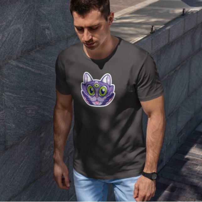 Tre Eyed Cat T Shirt (Skapare uppladdad)